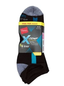 "Paquete de 5 calcetines para hombre Hanes® X-TEMP negros sin presentación talla 6-12 ""Soporte para el arco y GENIAL" - Imagen 1 de 5