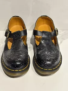 Dr Martens Women Leather Smooth Glitter Detailed Shoes Black Size 7 - Picture 1 of 14