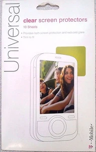 New T-Mobile Universal Clear screen protector -10 sheets- Apple iPhone & Samsung - Picture 1 of 1