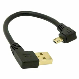 90 degree Right Angle Micro USB to Left Angle USB Adapter Cable F4A5 - Zdjęcie 1 z 8
