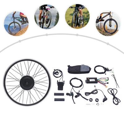 Kit de conversão de motor cubo LCD bicicleta elétrica roda dianteira bicicleta elétrica 24" 500W 36 volts - Imagem 1 de 4