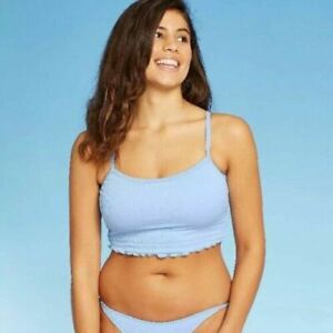 New: Women's Textured Cami Tank Bikini Top - Xhilaration - Blue - Size: XL NWT