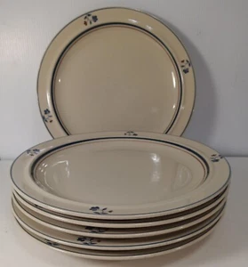 6 Epoch Symmetry Blue Chintz Dinner Plates Korea #163 Vintage Floral 10 3/8" - Picture 1 of 9
