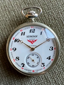 Orologio da tasca russo Serkisof Garanti 3602 SERKISOF DEMIRYOLU - 50 mm 1970 ca. - Foto 1 di 12