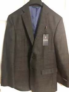 Chaps Mens Sports jacket. Gray Plaid Soft!! NWOT - Picture 1 of 8