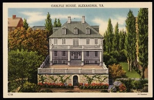 Carlyle House Alexandria Virginia Linen Postcard - Picture 1 of 2