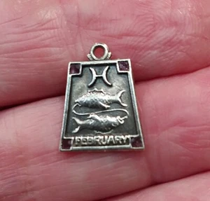 Vintage Pisces Charm 925 Sterling Silver - Picture 1 of 2