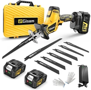 Cordless Reciprocating Saw-2x4.0Ah Batteries,3500SPM Max,One-Hand Operation,Brus - Picture 1 of 6