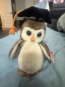 Ty Wise the Owl Beanie Baby Class of 07 1998 Very Rare with Multiple Errors * - Picture 1 of 13