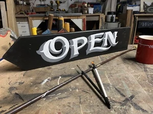 Hand Painted Wooden Display Shop Open Sign - Picture 1 of 10