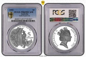Australia 5 Dollars 1995 Gold Rush Era Colonial PCGS PR69DCAM Silver Coin - Picture 1 of 2