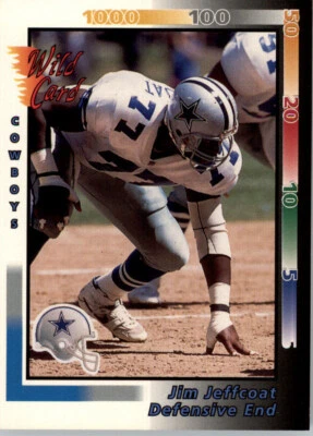 1992 Wild Card Football #165 Jim Jeffcoat - Dallas Cowboys - Image 1 of 2