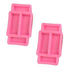 2 Pcs Pink Silicone Mold Silcone Molds Chocolate Candy