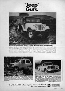 Jeep CJ-5 1968 Gladiator Pickup Jeepster Commando "Guts" Pubblicità Originale - Foto 1 di 1