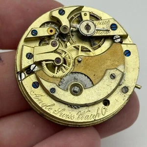 38.6mm Antique Open Face Longines ? Anglo Swiss Pocket Watch Movement PARTS - Picture 1 of 20
