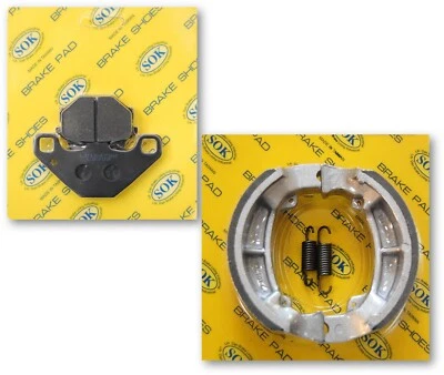 FRONT&REAR BRAKE PADS SHOES +Spring fit KAWASAKI KLR 250 1984-2005 KLR250 KL250 - Image 1 of 2