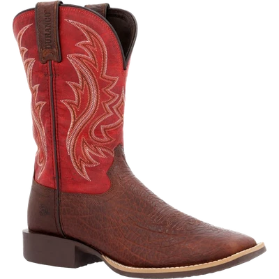 Bota occidental de cuero rojo y marrón tímido Durango para hombre DDB0494 Foto 1 de 4