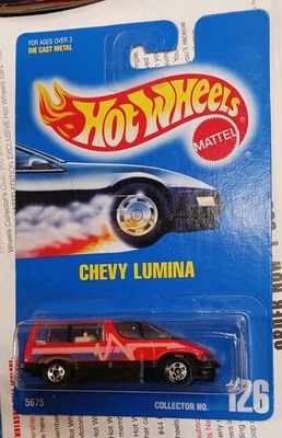 Chevy Lumina 1991 Hot Wheels, n.º de coleccionista 126, paredes negras de tarjeta azul Foto 1 de 4