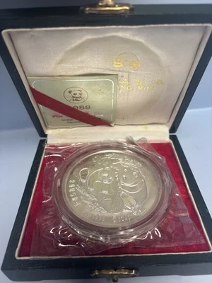 China 1988 50 yuanes plata Panda 5 OZ plata prueba con cápsula y caja original certificado de autenticidad Foto 1 de 4