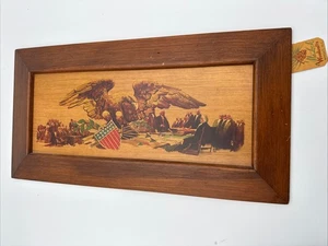 Targa da parete vintage in legno con simbolismo patriottico ma perdita boscaioli - Foto 1 di 4