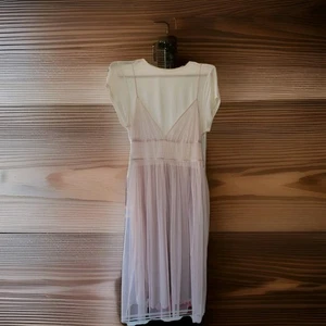 Beige Lauren Conrad Tea Room Dream Lagenlook Schlupf Tüll Kleid transparent Large - Bild 1 von 11
