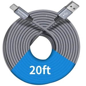 Extra Long USB C Cable 20ft, USB A to Type C Cable Charger Cord Premium Nylon... - Picture 1 of 8