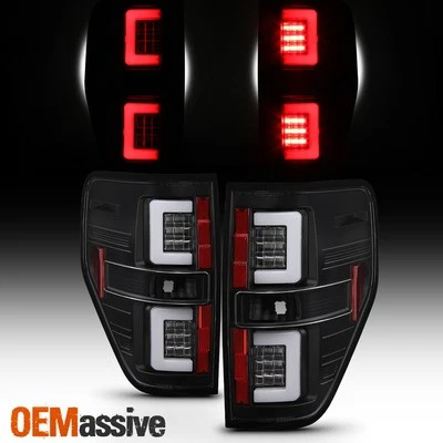Fits 2009 2010 2011 2012 2013 2014 Ford F150 LED Light Bar Tail Lights - Black - Image 1 of 4