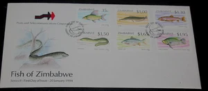 ZIMBABWE 1994 FISH,2ND SERIES SET OF 6 ISSUES ON  FIRST DAY COVER,, - Picture 1 of 1