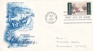 STAMP US SCOTT 1384 "Christmas" "Season's Greetings" 6 CENT 1969 FDC - B - Picture 1 of 1