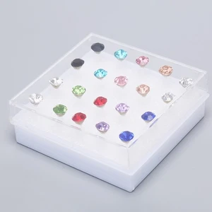 10Pairs/20Pairs Set Rhinestone Crystal Stud Earrings Small Earrings Jewe JdFkj - Picture 1 of 17