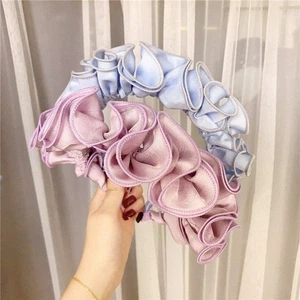 Headband Hair Accessories Women Girls Pleated Flower Hairband Turban Hair Hoop - Picture 1 of 18