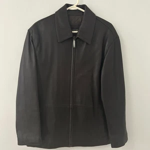 Vintage Andrew Marc New York Braun Lederjacke Mantel Herren Gr. S Full Zip Y2K - Bild 1 von 19