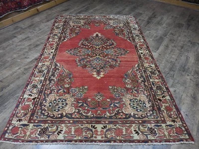 Анатолийский геометрический винтажный турецкий ковер, деревенский турецкий винтажный ковер 4,9 x 7,10 - Изображение 1 из 4