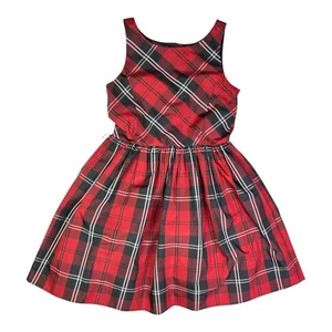 POLO Ralph Lauren Girl's 12 Plaid Sleeveless Dress Holiday Red *No Sash - Picture 1 of 9