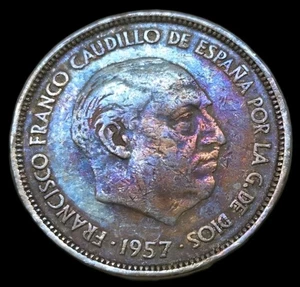 Moneda del Viejo Mundo 1957 (59) España 25 Pesetas Tonificado Profundo KM:787 (ek231) - Imagen 1 de 4