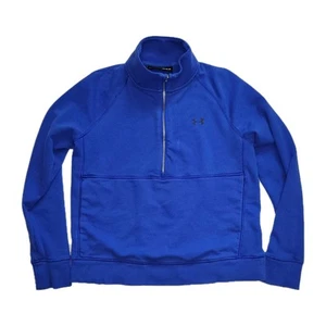 Under Armour Women's Royal Blue 1/2 Zip Loose Fit Mock Neck Pullover Size Medium - Picture 1 of 7
