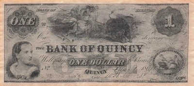 USA / Quincy , IL $1  3.1.1861  Facsimile / Copy  Uncirculated Banknote L 04 - Image 1 of 2