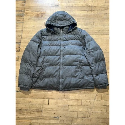 Tommy Hilfiger Puffer Jacket Men's 2XL Gray Lined Long Sleeve Hooded Full Zipper Foto 1 de 4