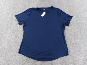 Camisa Old Navy Luxe Grande Para Mujer Manga Corta Azul Viscosa Spandex Nueva Sin Etiquetas - Imagen 1 de 10