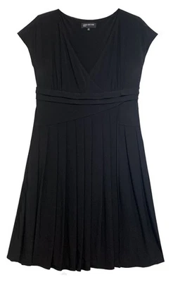 Vestido Jones New York Negro Envolvente Corpiño Acampanado Dobladillo, Talla 14 Foto 1 de 4