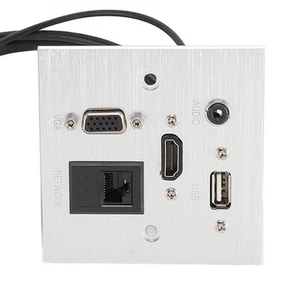 Multimedia Socket USB HD VGA 3.5MM Sound RJ45 Network Wall Socket For Home H SAL - Afbeelding 1 van 24