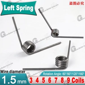 Torsion Spring 3-9 Coil (10 pcs), 1.5mm Wire dia, 8 ~ 16mm OD, Left spring Steel - Picture 1 of 28