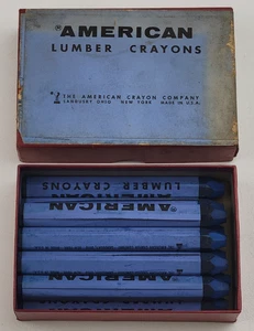 Vintage Schachtel mit 10 amerikanischen Schnitthölzern Nr. 400 weiche blaue Buntstifte Sticks - Bild 1 von 4