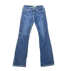 Pantalones de mezclilla para mujer Miss Chic EE. UU. cristales pedrería tiro bajo corte bota talla 9 - Imagen 1 de 8