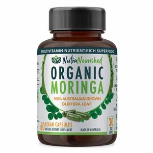 Organic Pure Moringa Leaf Capsules - Australian Grown - (720mg), 60 Vegan Capsul - Picture 1 of 8