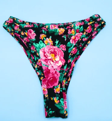 Parte inferior de bikini hipster brasileña cintura alta floral negra mediana For Love & Lemons Foto 1 de 4