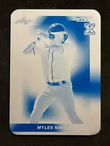 2023 Leaf Vivid Baseball Druckplatte Cyan #86 Myles Naylor XRC 1/1 - Bild 1 von 2