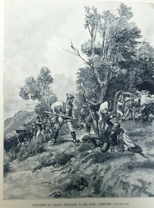 1889 Incisione Risorgimento L' ECCIDIO DI CARLO PISACANE E DEI SUOI COMPAGNI - Picture 1 of 1