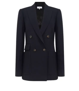 NEW REISS Larsson Wool-Blend Blazer in Navy Size 10 #SJ1527 - Picture 1 of 9
