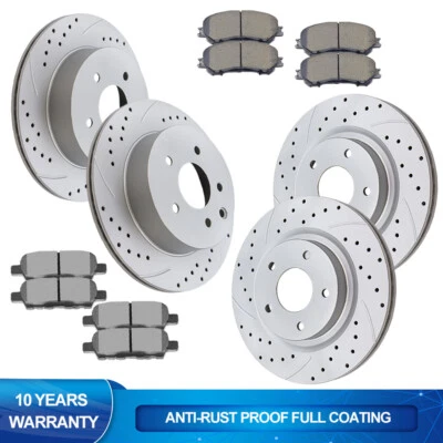 Front Rear Drilled Rotors Brake Pads for 2014 - 2016 2017 Nissan Rogue Brakes - Изображение 1 из 4